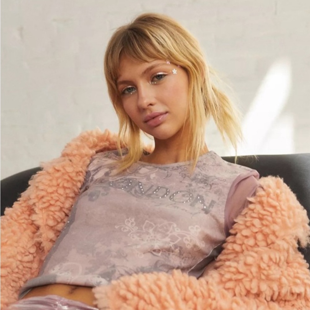 Urban Outfitters London Diamanté Baby Tee